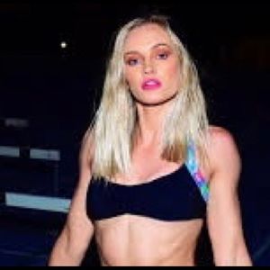 Moana Bikini Medium Defence Top - Black Tropical Print Swim Top